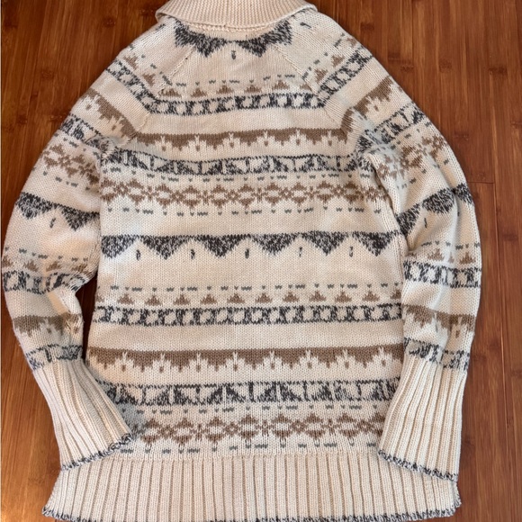 Eddie Bauer Women’s Beige and Brown Zip-Up Sweater - Picture 6 of 7